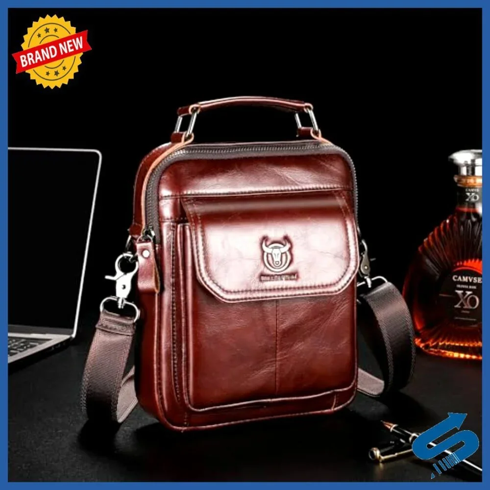 Genuine Leather Crossbody Messenger Bag for Men Travel Vintage Satchel